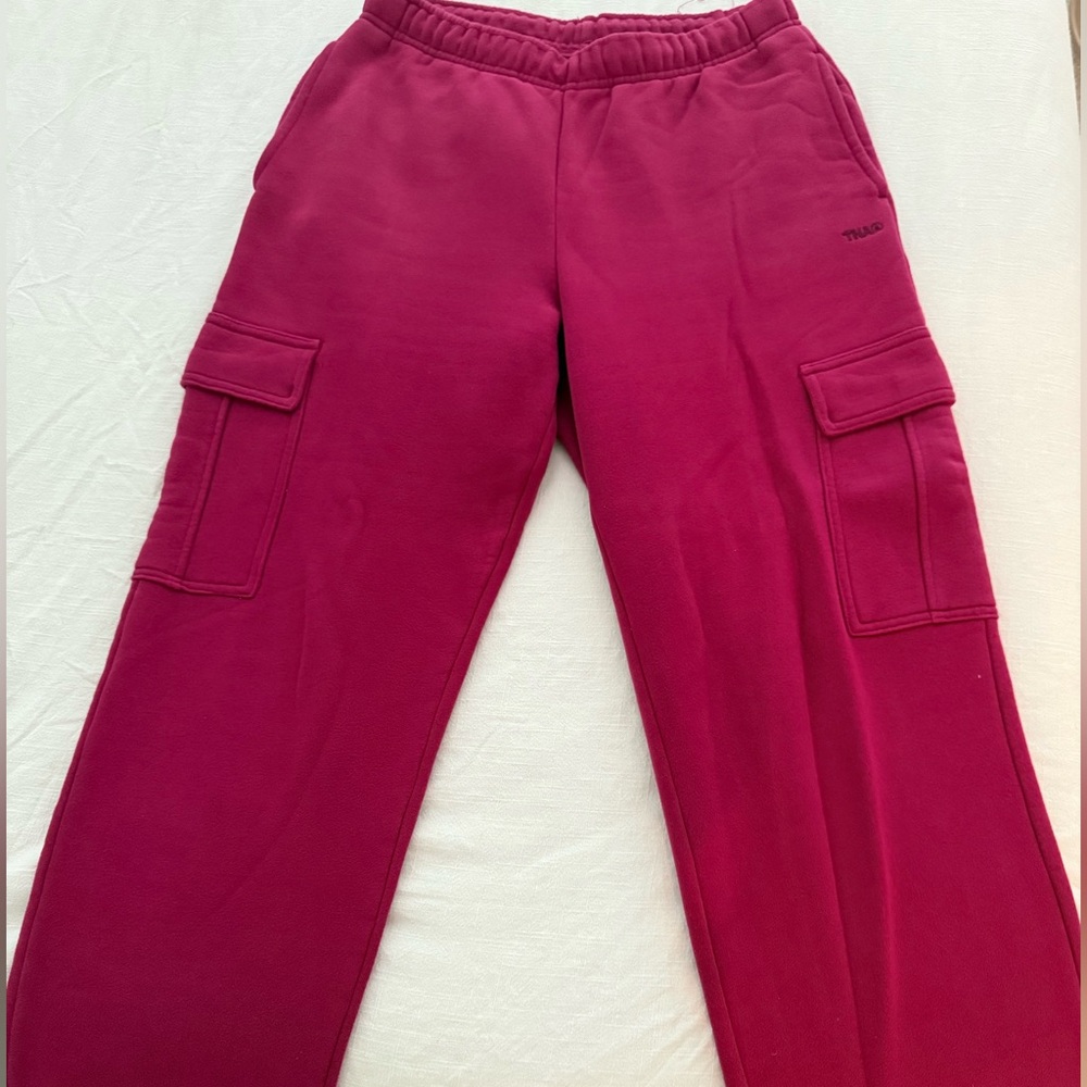 TNA Cozy Fleece Pants in Deep Pink